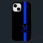 Saubere und minimale Monogramm | Thin Blue Line |  Case-Mate iPhone 14 Hülle<br><div class="desc">Dieses iPhone Case mit einem cleveren, aber minimalen Aussehen, das den Kopf drehen wird, ist mit dem benutzerdefinierten Monogramm und dem Namen des Serviceteams gekennzeichnet, das in den klassischen, dünnen blauen Streifen integriert ist. Die dünne blaue Linie ist eine symbolische Darstellung der US-Polizei. Das wäre ein großartiges personalisiertes Abschluss- oder...</div>