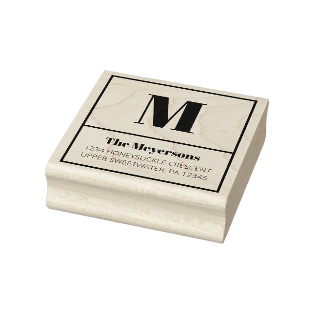 Saubere und moderne Monogramm-Rücksendeadresse Gummistempel (Stempel)