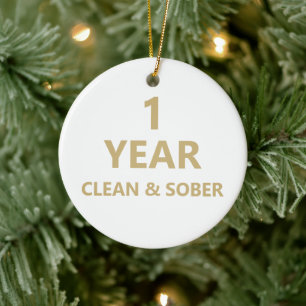 Saubere und nüchterne Erholung Weihnachten bewahre Keramik Ornament