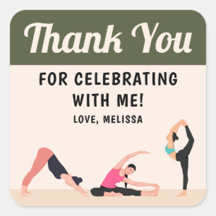 Saubere Yoga-Studio-Dankeschön-Aufkleber  Quadratischer Aufkleber