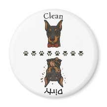 Sauberer Dobermann Schmutziger Dobermann mit Texte