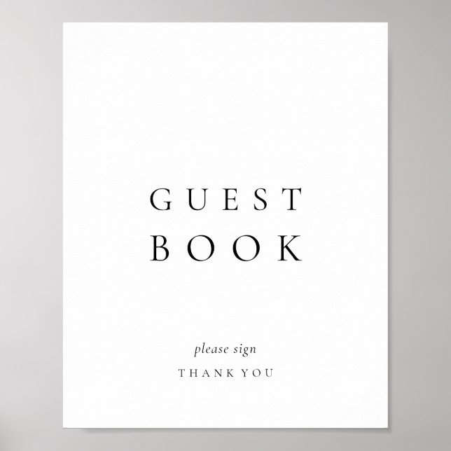 Sauberer einfacher Minimal-Wedding-Gast Poster (Vorne)