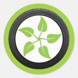 Sauberer grüner Power Runder Aufkleber