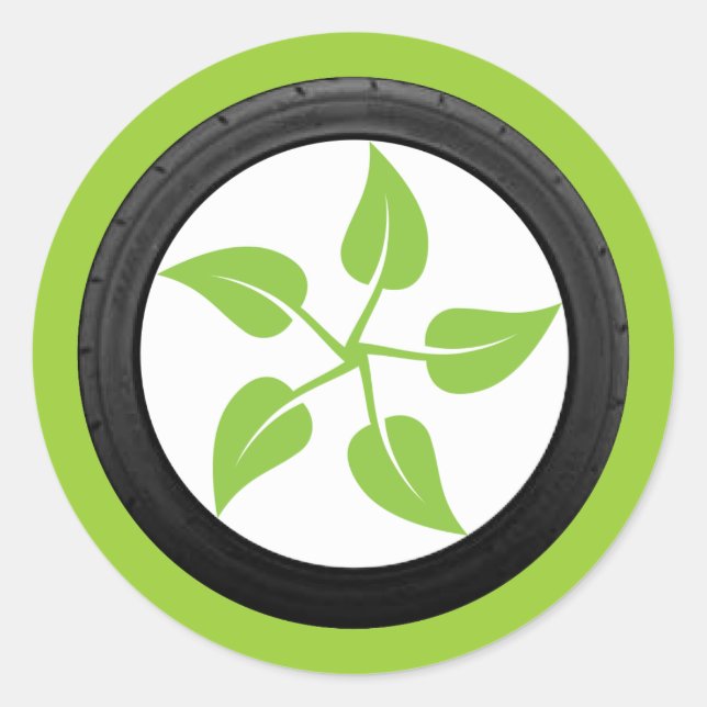 Sauberer grüner Power Runder Aufkleber (Vorderseite)