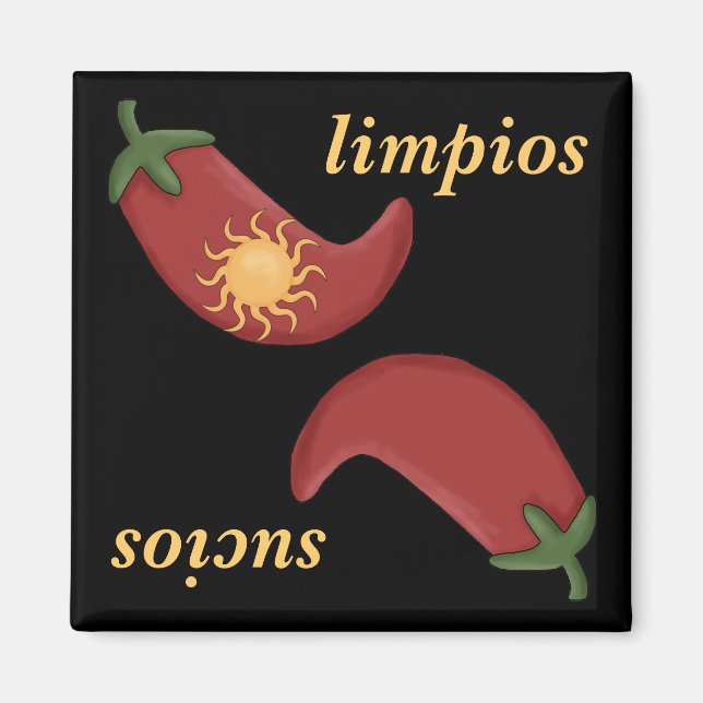 Sauberer oder dirty Chile & Sun Spanische Geschirr Magnet (Vorne)