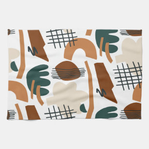 Sauberes abstraktes Boho-Muster   Modernes Minimal Geschirrtuch
