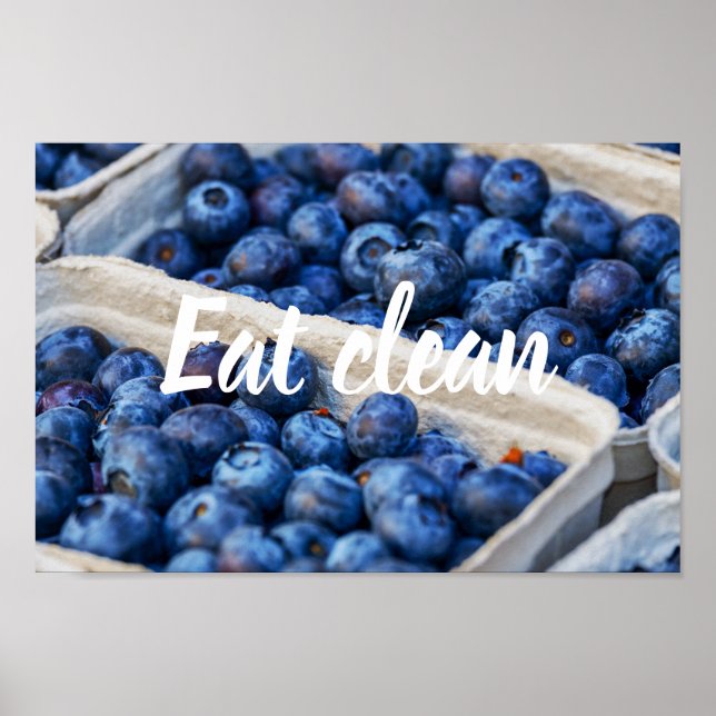 Sauberes Essen // Blueberries-Foto Poster (Vorne)