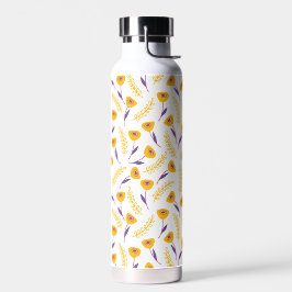 Sauberes gelbes Blumenmuster Wasser Flasche