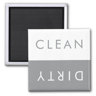 Sauberes Geschirrspüler Magnet in Grau und Weiß