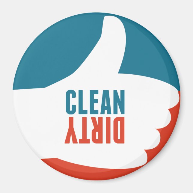 Sauberes Geschirrspüler Magnet tümmert rotes Blau (Vorne)