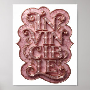Sauberes Gold IN VINCIBLE Fettes Design Poster