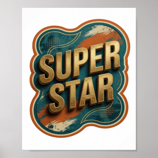 Sauberes Gold SUPER STAR Design Poster (Vorne)