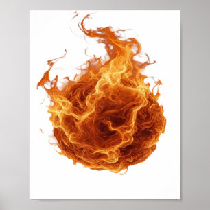 Sauberes Grau FIRE BALL Design Poster