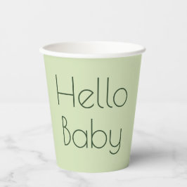 Sauberes, grünes Geschlecht, neutrale Babydusche Pappbecher