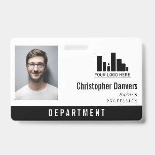 Sauberes Logo Persönliche Pronomen Büro Mitarbeite Ausweis