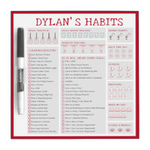 Sauberes Minimalistisches Rotes Habit & Goal Track