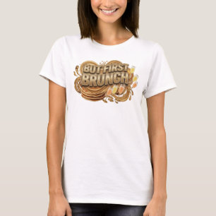 Sauberes Orange ABER ZUERST BRUNCH Grafik T-Shirt
