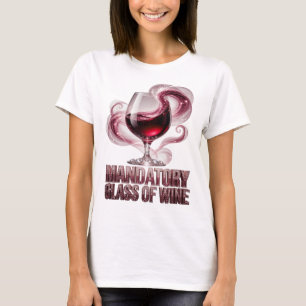 Sauberes Silber OBLATIV GLAS WEIN Design T-Shirt