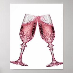 Sauberes Silber PROST AUF LIEBE UND GLÜCK Poster