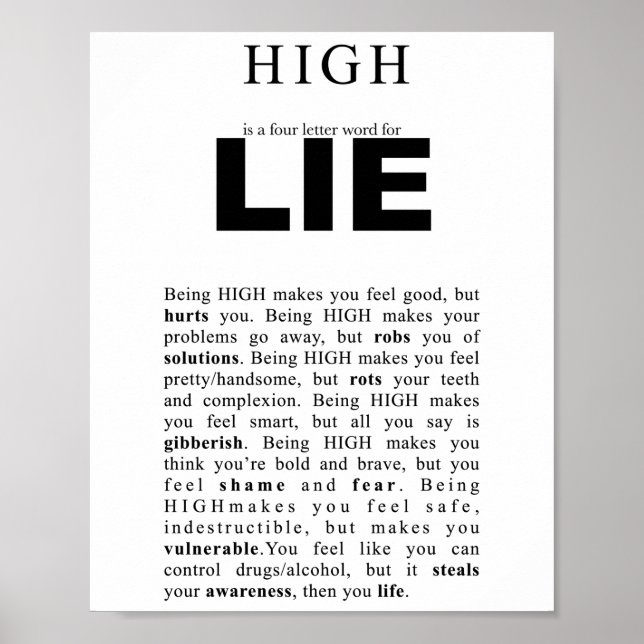 Sauberes und nüchternes Poster (Vorne)