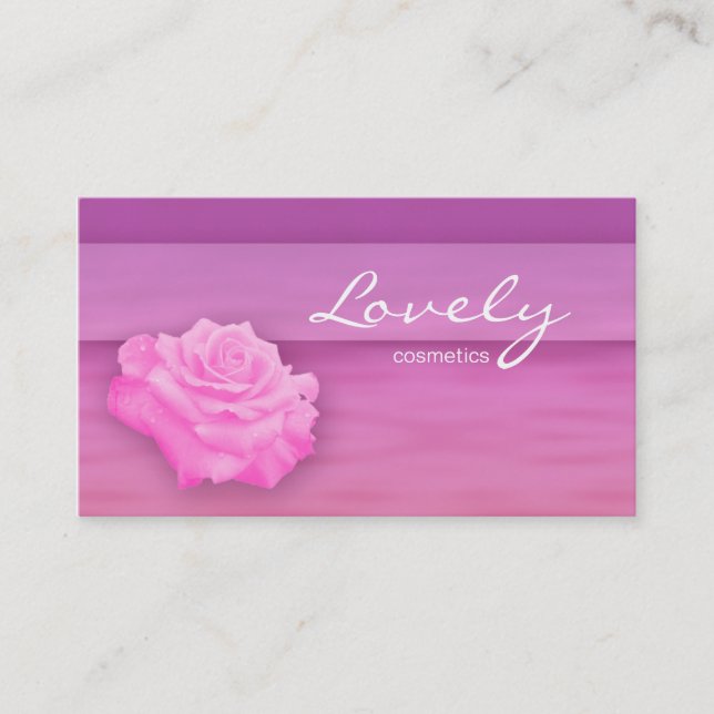 Sauberes Wasser Blume Rose Rosa Kosmetik Visitenkarte (Vorderseite)