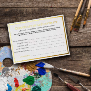 Sauberes zeitloses Echtheitszertifikat Folieneinladung