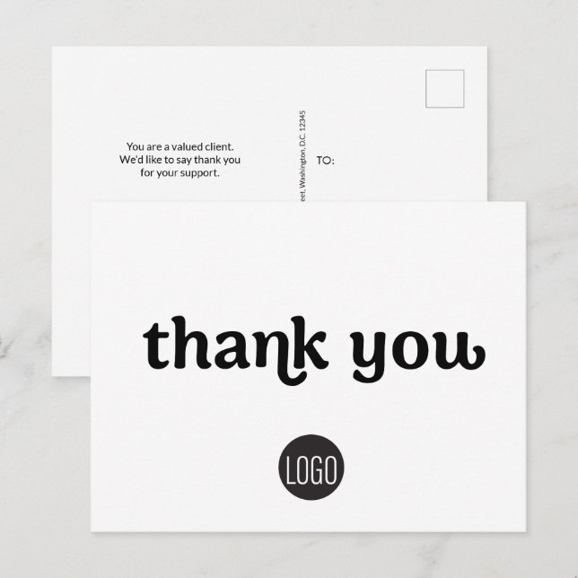 Sauberes, zeitloses einfaches Logo für das Unterne Postkarte (Vorne/Hinten)