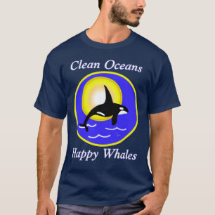 Säubern Sie Ozean-glücklichen Wal-Dunkelheits-T  T-Shirt