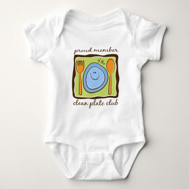 Säubern Sie Platten-Verein-Bio T-Shirt Baby Strampler (Vorderseite)