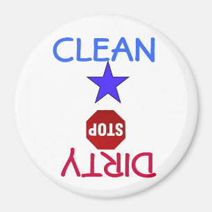 Säubern Sie schmutziges Geschirr in der Magnet