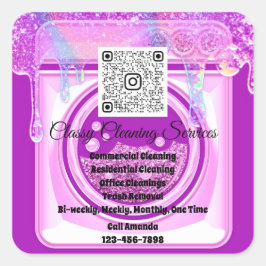 Säuberung des Dienstmädchen Housekeeper QRCode-Log Quadratischer Aufkleber