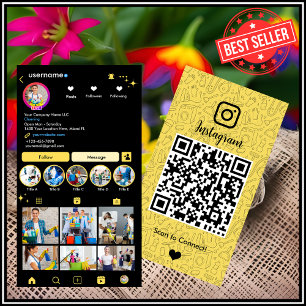 Säuberungsmaßnahme Instagram Gelbe Housekeeping QR Visitenkarte