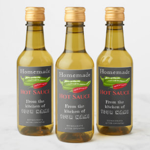 Sauce chaude maison Étiquette Chalk Art Chili Pepp