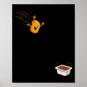 Sauce Dive Lustiger Fliegender Chicken Nugget Cart Poster