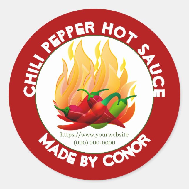 Sauce Piquante au Piment 3" Autocollant Rond Class (Devant)