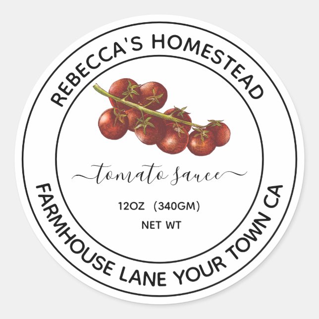 Sauce tomate maison étiquettes de la boîte à conse (Devant)