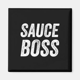 Saucenboss Chef BBQ Koch Essen Humorvoll Magnet