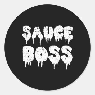 Saucenchef BBQ Koch Essen Humorvoll Runder Aufkleber