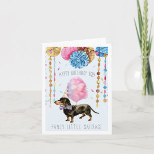 Saucisse soignée   Carte d'anniversaire mignonne D