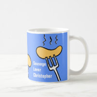 Saucisses tasse design. Personnalisez.