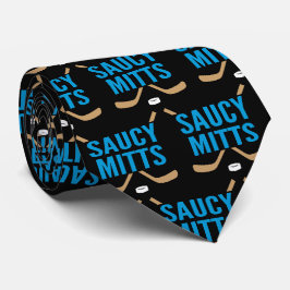 Saucy Mitts Hockey-Logo auf Black Krawatte