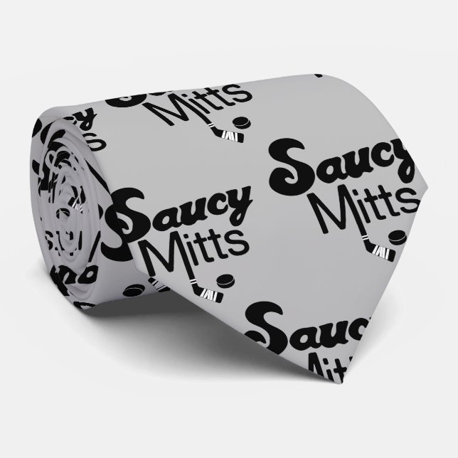 Saucy Mitts Hockey Tie Black Hockey Krawatte (Gerollt)