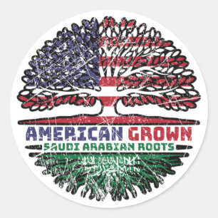 Saudi Arabia Arabian US American USA United States Runder Aufkleber