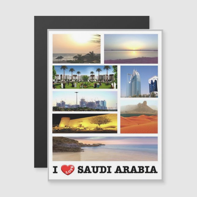 Saudi Arabia - I Love - Magnetkarte (Vorne/Hinten)