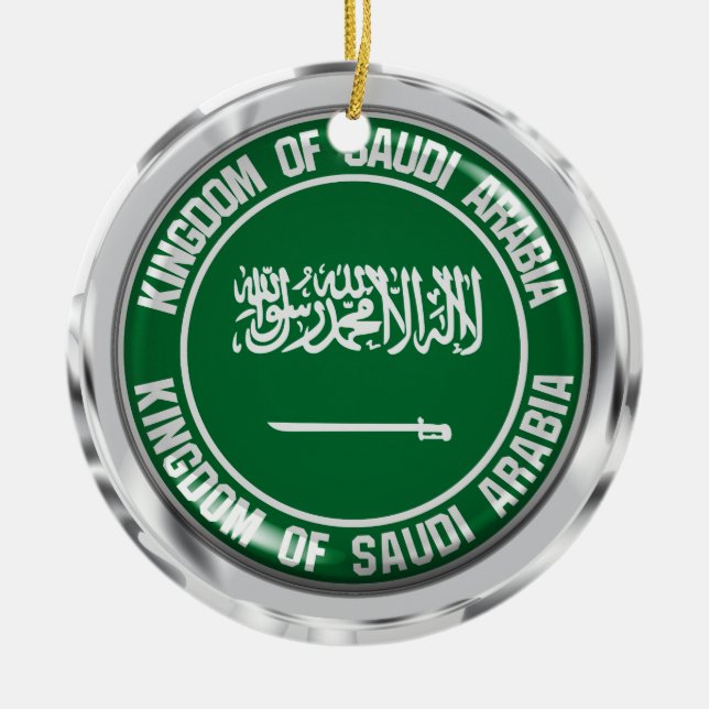 Saudi Arabia Round Emblem Keramik Ornament (Vorne)