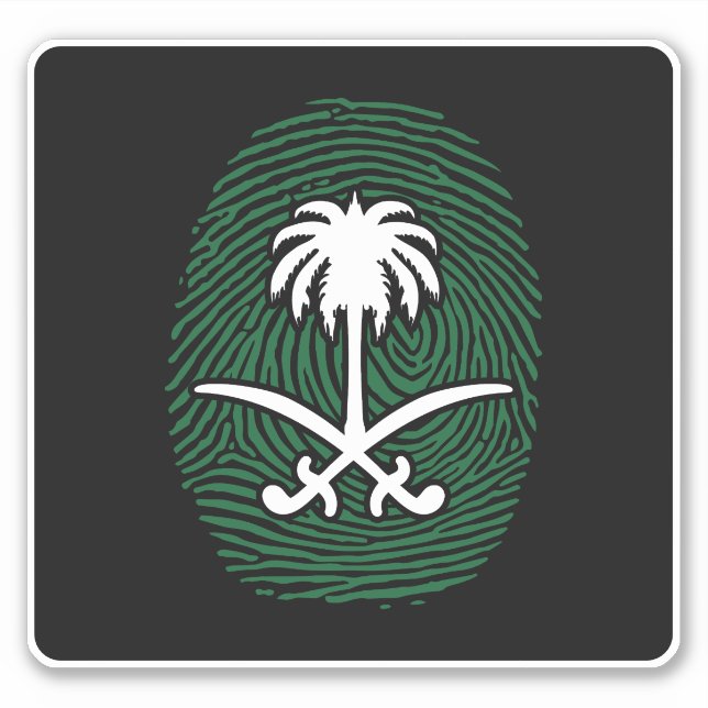 SAUDI ARABIA SYMBOL FINGER DRUCKEN AUFKLEBER (Vorderseite)