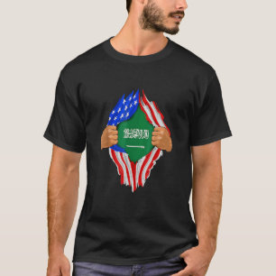 Saudi-Arabian-Blut in Saudi-Arabien-Flagge T-Shirt