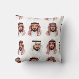 Saudi-Arabian Men Portrait Pattern Kissen