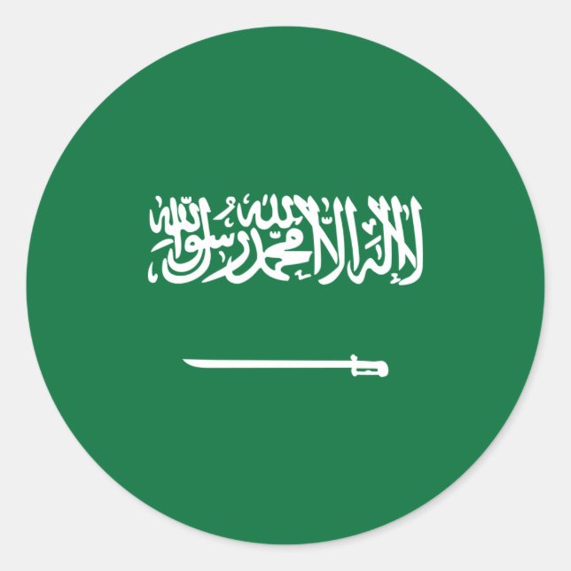 Saudi-Arabianische Flagge, Flagge Saudi-Arabiens Runder Aufkleber (Vorderseite)