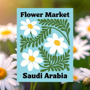 Saudi-Arabien-Blumenmarkt Weiße Margerite Postkarte